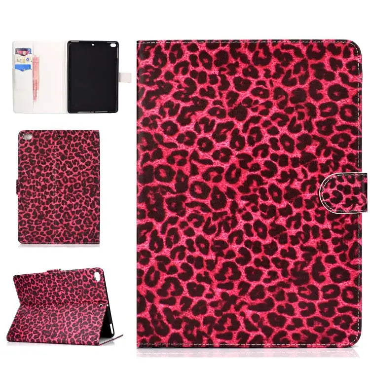 Colored Pattern Drawing Horizontal Flip PU Leather Case with Three-folding Holder & Sleep / Wake-up Function For iPad 5