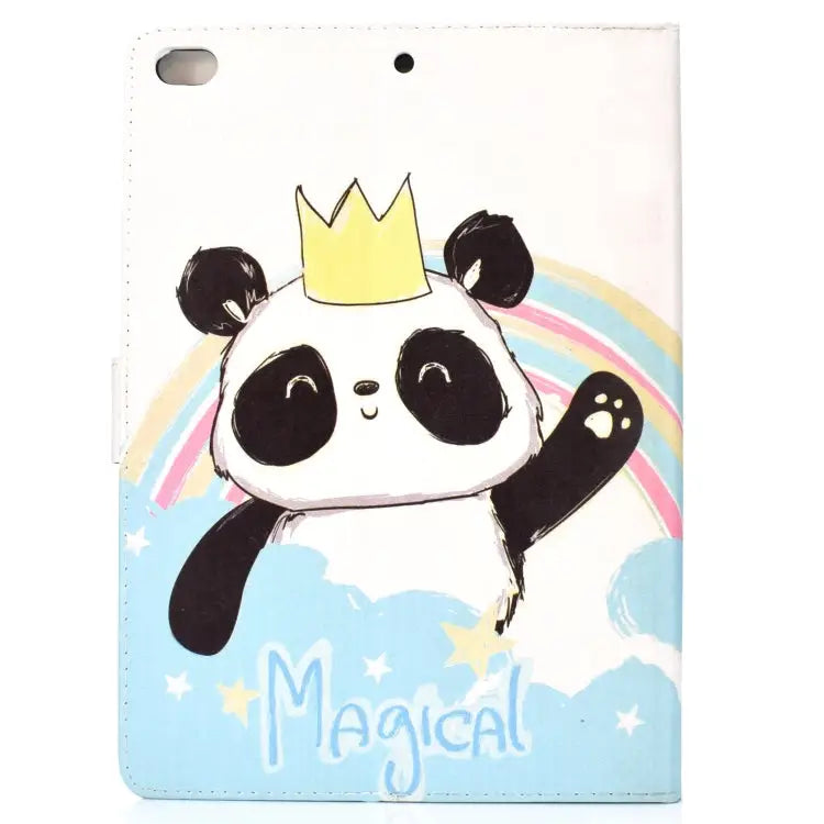 Colored Pattern Drawing Horizontal Flip PU Leather Case with Three-folding Holder & Sleep / Wake-up Function For iPad 5