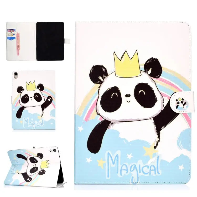 Colored Pattern Drawing Horizontal Flip PU Leather Case with Three-folding Holder & Sleep / Wake-up Function For iPad 5