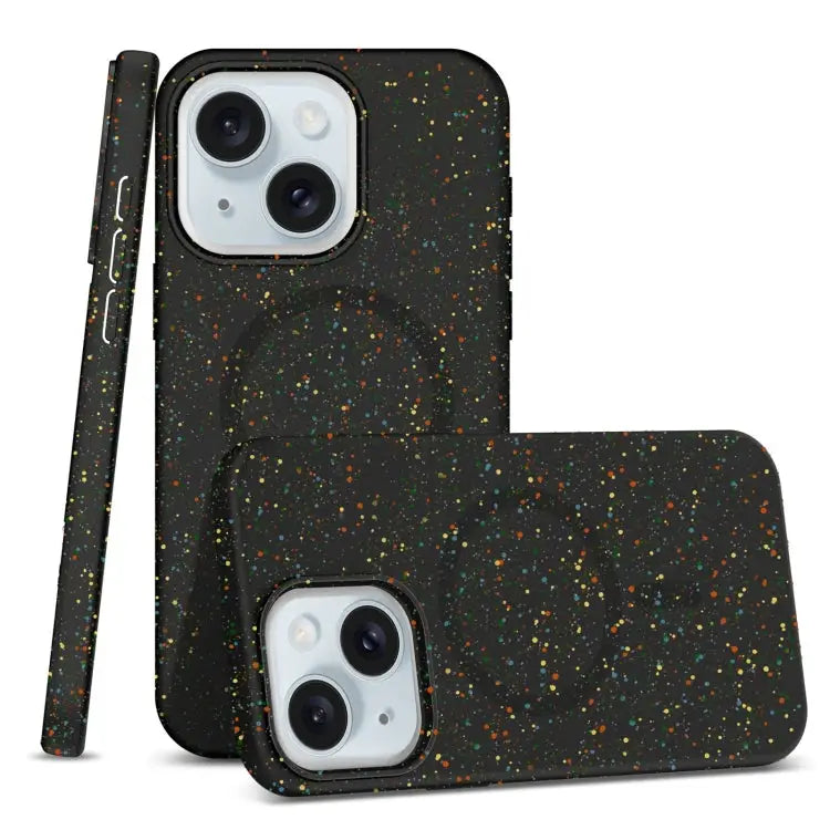 Colorful Frosted Magsafe PC Hybrid TPU Phone Case - For iPhone 15 / Black - Apple Accessories