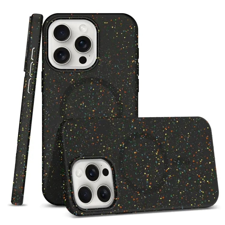 Colorful Frosted Magsafe PC Hybrid TPU Phone Case - For iPhone 15 Pro Max / Black - Apple Accessories