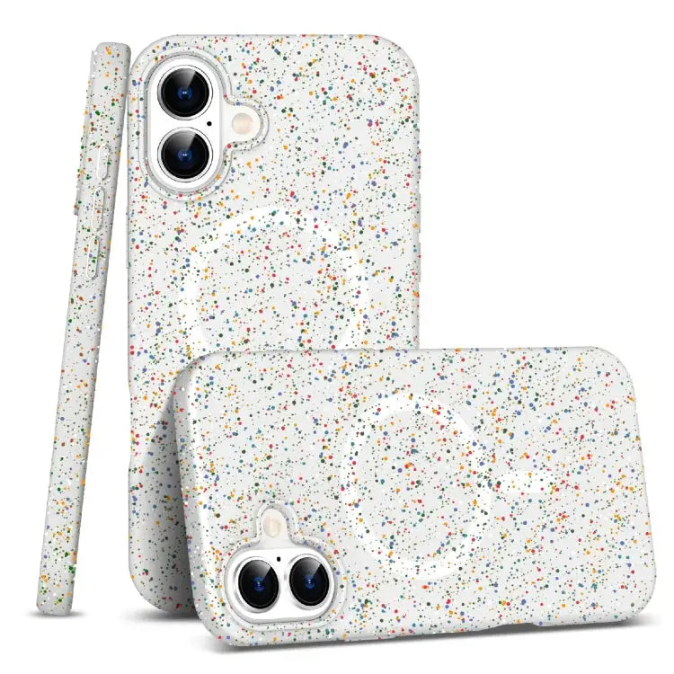 Colorful Frosted Magsafe PC Hybrid TPU Phone Case - For iPhone 16 / White - Apple Accessories