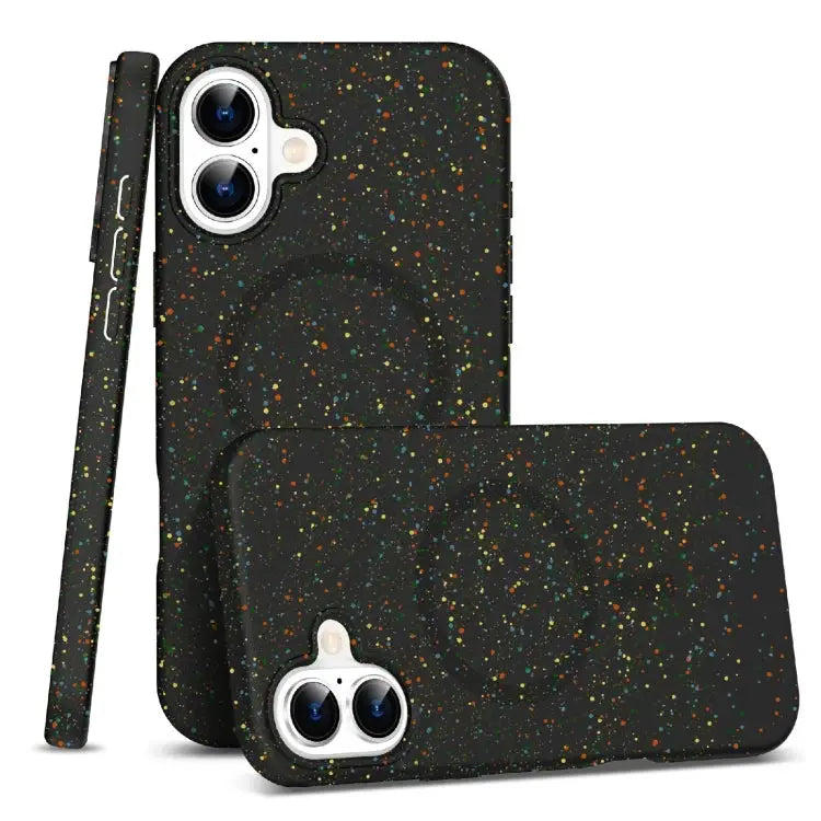 Colorful Frosted Magsafe PC Hybrid TPU Phone Case - For iPhone 16 / Black - Apple Accessories