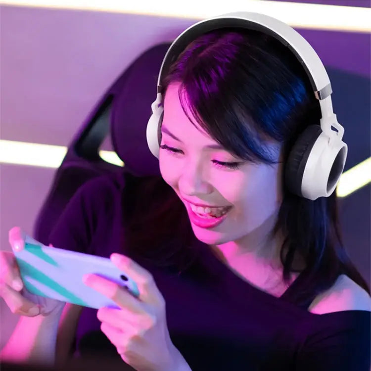 Colorful LED Bluetooth 5.0 Headphones Foldable Wireless HiFi Stereo Headset with Mic Support TF Card / 3.5mm AUX