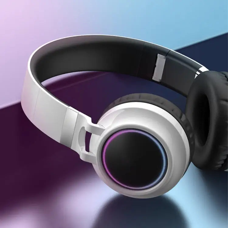 Colorful LED Bluetooth 5.0 Headphones Foldable Wireless HiFi Stereo Headset with Mic Support TF Card / 3.5mm AUX