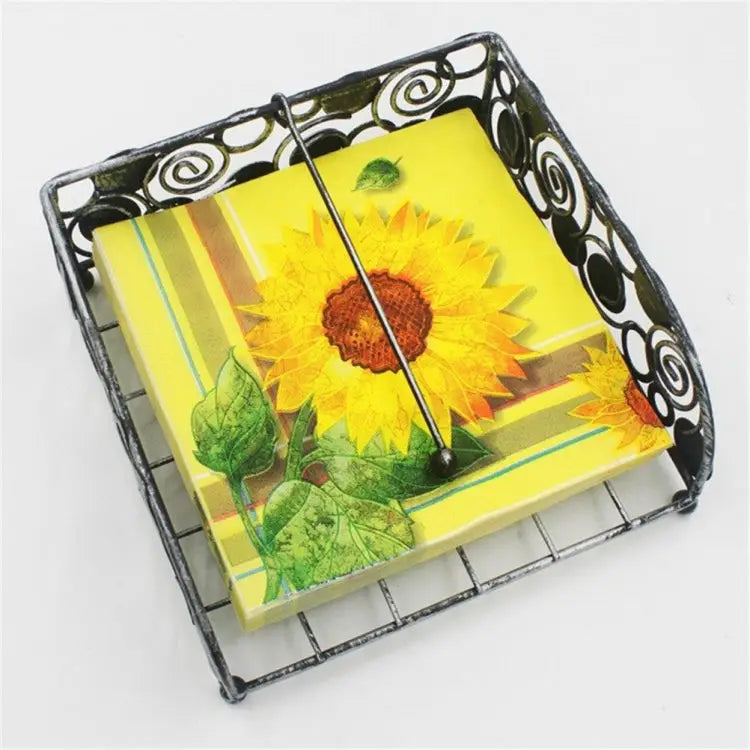 Colorful Print Party Decoration Napkin Facial Tissue Yellow Sunflower - Yellow Sunflower