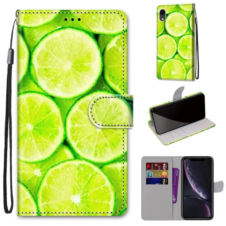 Coloured Drawing Cross Texture Horizontal Flip PU Leather Case with Holder & Card Slots & Wallet & Lanyard For iPhone