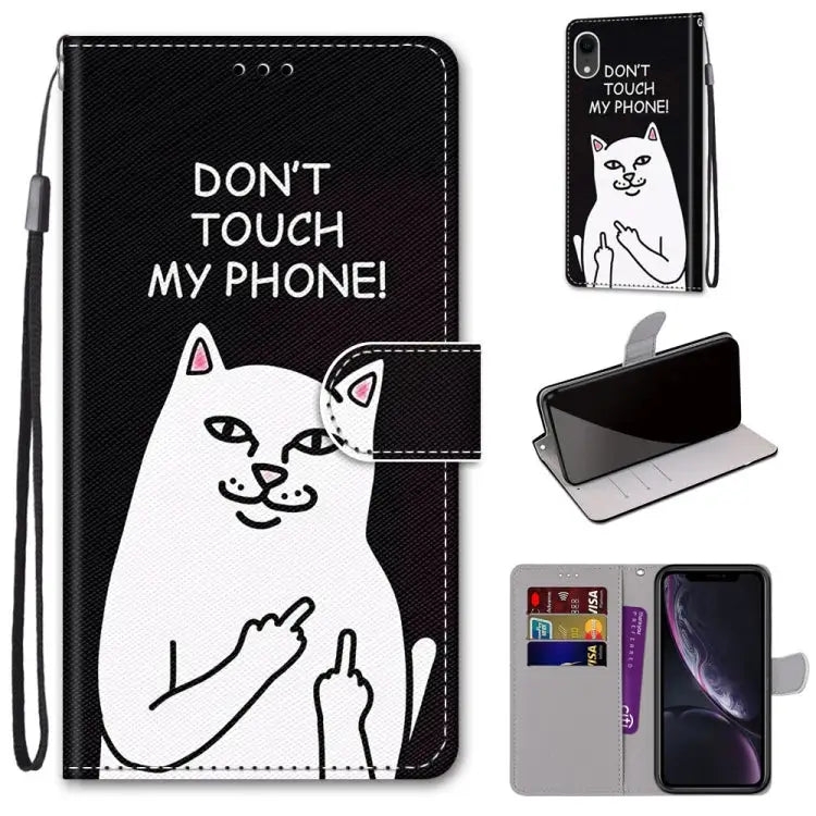 Coloured Drawing Cross Texture Horizontal Flip PU Leather Case with Holder & Card Slots & Wallet & Lanyard For iPhone
