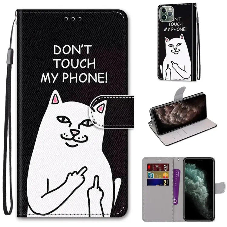Coloured Drawing Cross Texture Horizontal Flip PU Leather Case with Holder & Card Slots & Wallet & Lanyard For iPhone