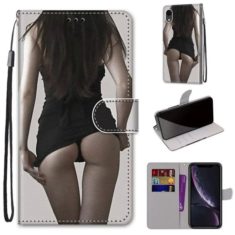 Coloured Drawing Cross Texture Horizontal Flip PU Leather Case with Holder & Card Slots & Wallet & Lanyard For iPhone
