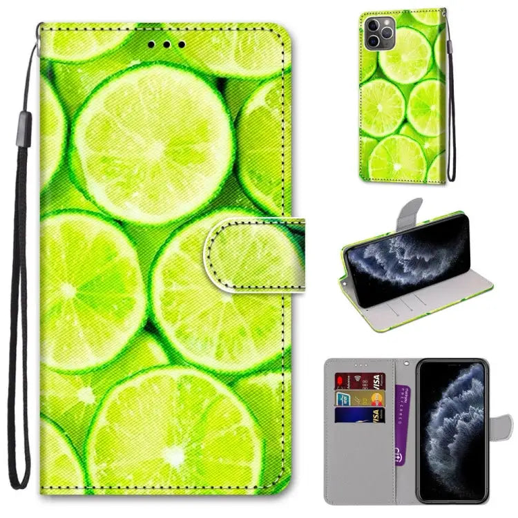 Coloured Drawing Cross Texture Horizontal Flip PU Leather Case with Holder & Card Slots & Wallet & Lanyard For iPhone
