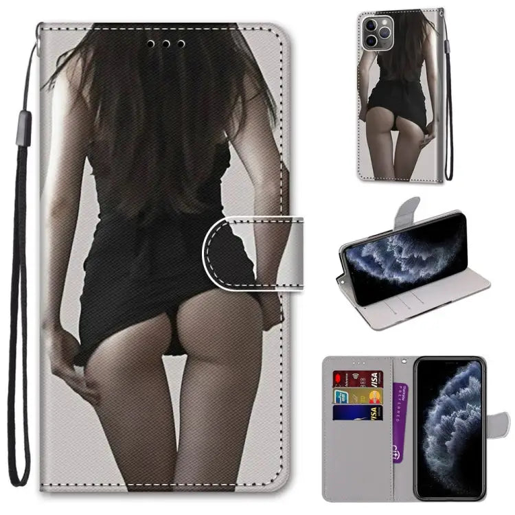 Coloured Drawing Cross Texture Horizontal Flip PU Leather Case with Holder & Card Slots & Wallet & Lanyard For iPhone