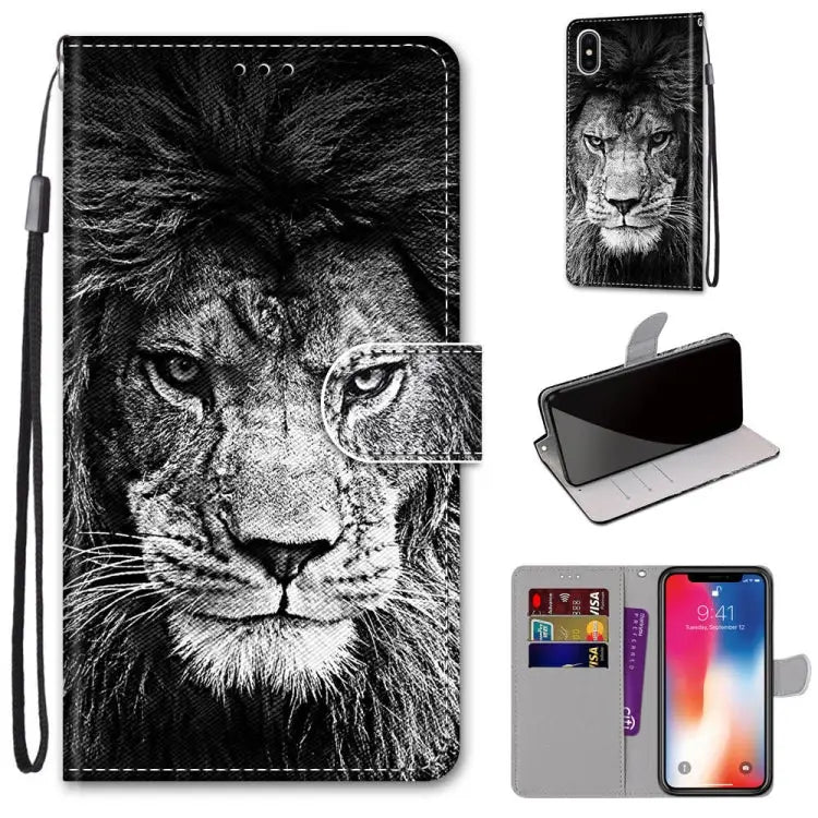 Coloured Drawing Cross Texture Horizontal Flip PU Leather Case with Holder & Card Slots & Wallet & Lanyard For iPhone