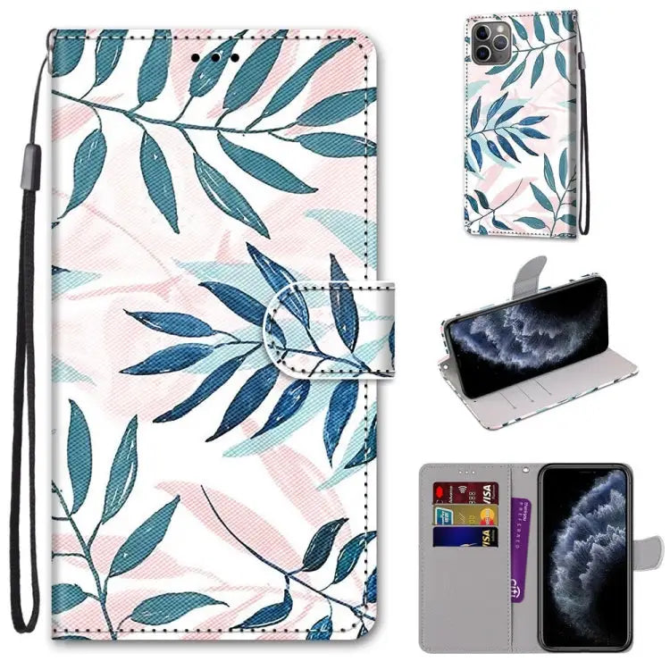 Coloured Drawing Cross Texture Horizontal Flip PU Leather Case with Holder & Card Slots & Wallet & Lanyard For iPhone