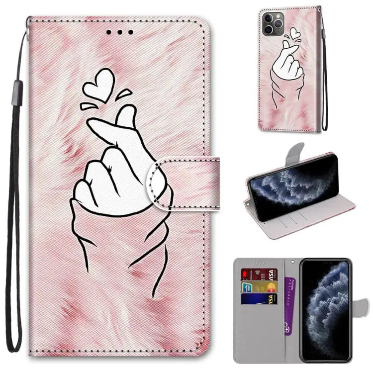 Coloured Drawing Cross Texture Horizontal Flip PU Leather Case with Holder & Card Slots & Wallet & Lanyard For iPhone