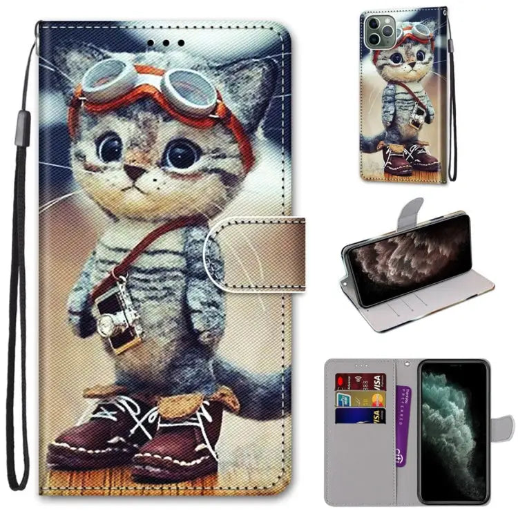 Coloured Drawing Cross Texture Horizontal Flip PU Leather Case with Holder & Card Slots & Wallet & Lanyard For iPhone