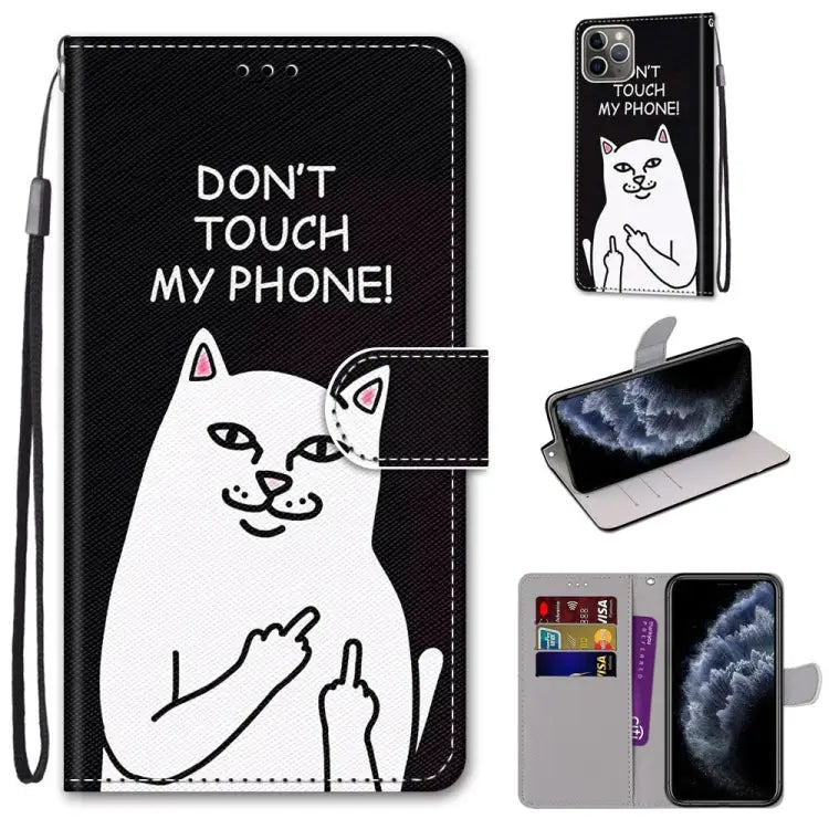 Coloured Drawing Cross Texture Horizontal Flip PU Leather Case with Holder & Card Slots & Wallet & Lanyard For iPhone