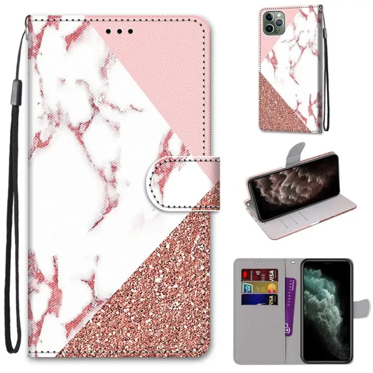 Coloured Drawing Cross Texture Horizontal Flip PU Leather Case with Holder & Card Slots & Wallet & Lanyard For iPhone
