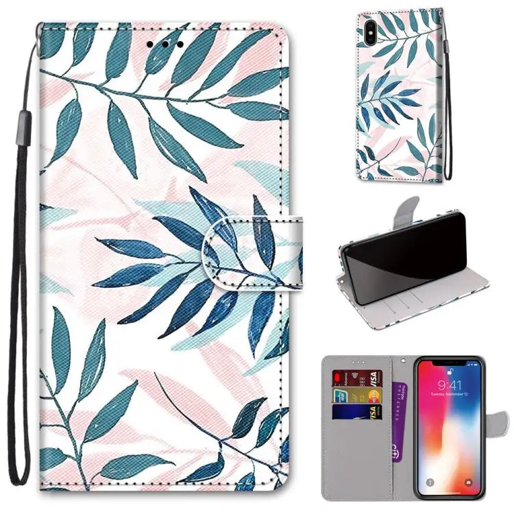 Coloured Drawing Cross Texture Horizontal Flip PU Leather Case with Holder & Card Slots & Wallet & Lanyard For iPhone