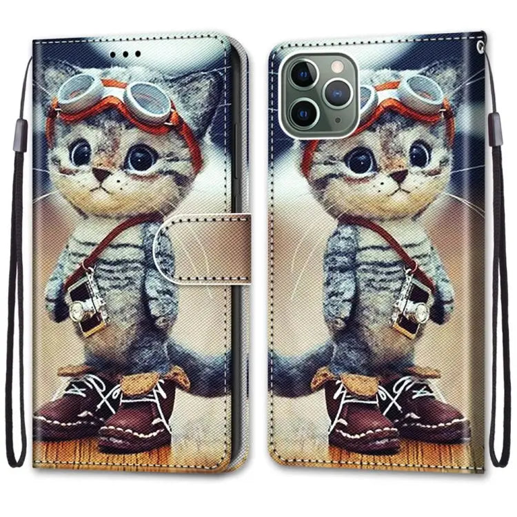 Coloured Drawing Cross Texture Horizontal Flip PU Leather Case with Holder & Card Slots & Wallet & Lanyard For iPhone