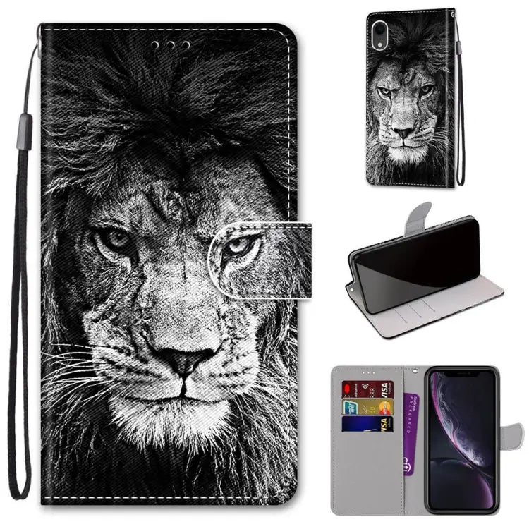 Coloured Drawing Cross Texture Horizontal Flip PU Leather Case with Holder & Card Slots & Wallet & Lanyard For iPhone