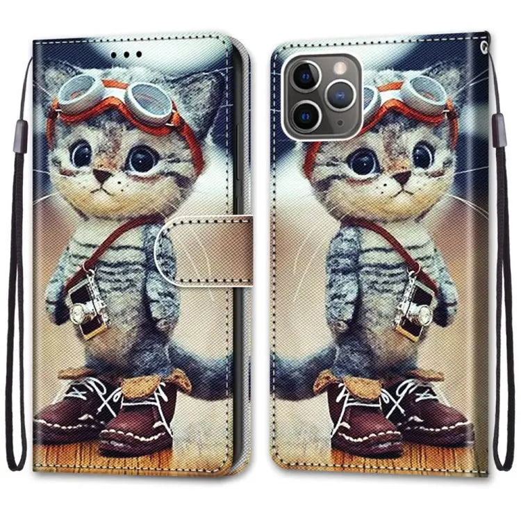 Coloured Drawing Cross Texture Horizontal Flip PU Leather Case with Holder & Card Slots & Wallet & Lanyard For iPhone