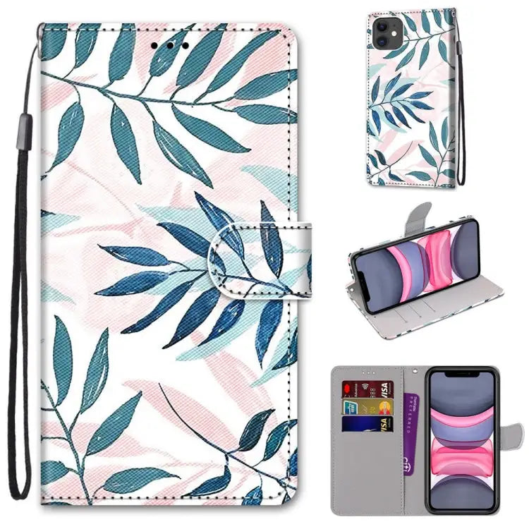 Coloured Drawing Cross Texture Horizontal Flip PU Leather Case with Holder & Card Slots & Wallet & Lanyard For iPhone