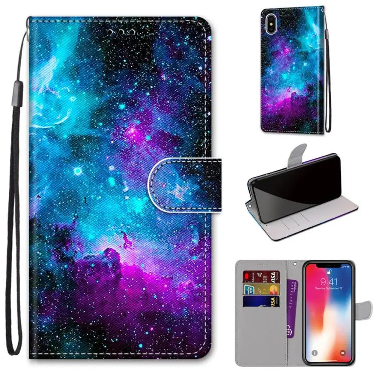 Coloured Drawing Cross Texture Horizontal Flip PU Leather Case with Holder & Card Slots & Wallet & Lanyard For iPhone