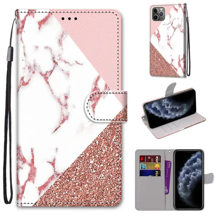 Coloured Drawing Cross Texture Horizontal Flip PU Leather Case with Holder & Card Slots & Wallet & Lanyard For iPhone
