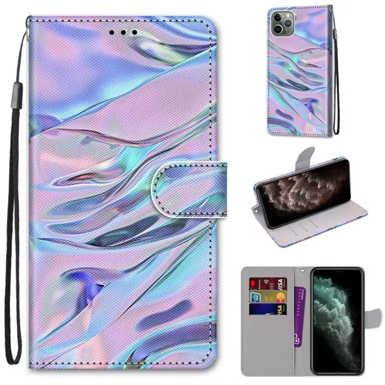 Coloured Drawing Cross Texture Horizontal Flip PU Leather Case with Holder & Card Slots & Wallet & Lanyard For iPhone