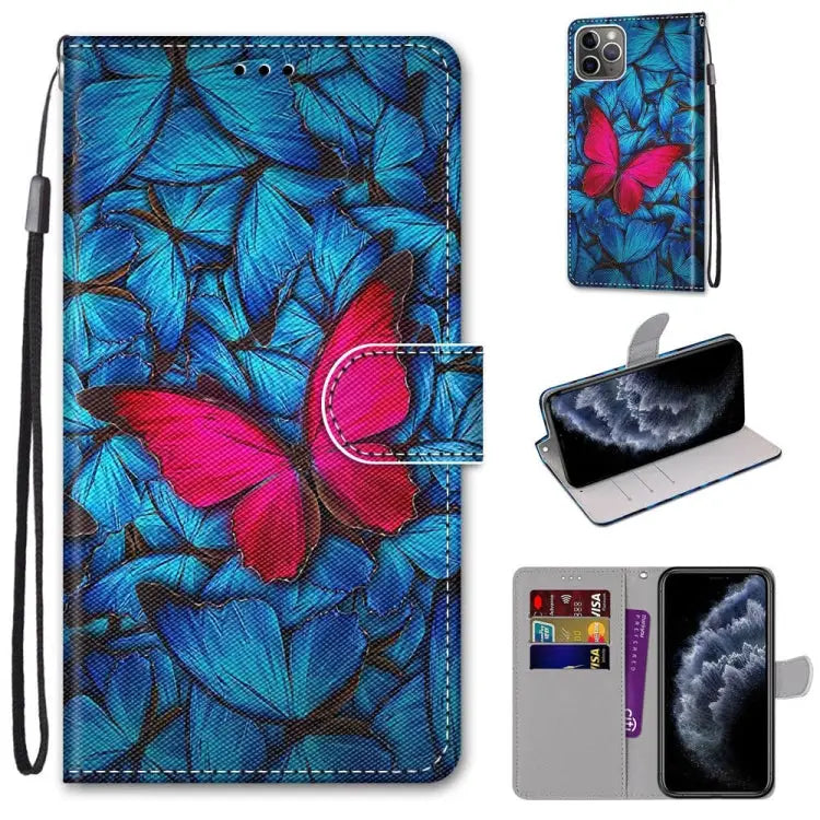 Coloured Drawing Cross Texture Horizontal Flip PU Leather Case with Holder & Card Slots & Wallet & Lanyard For iPhone