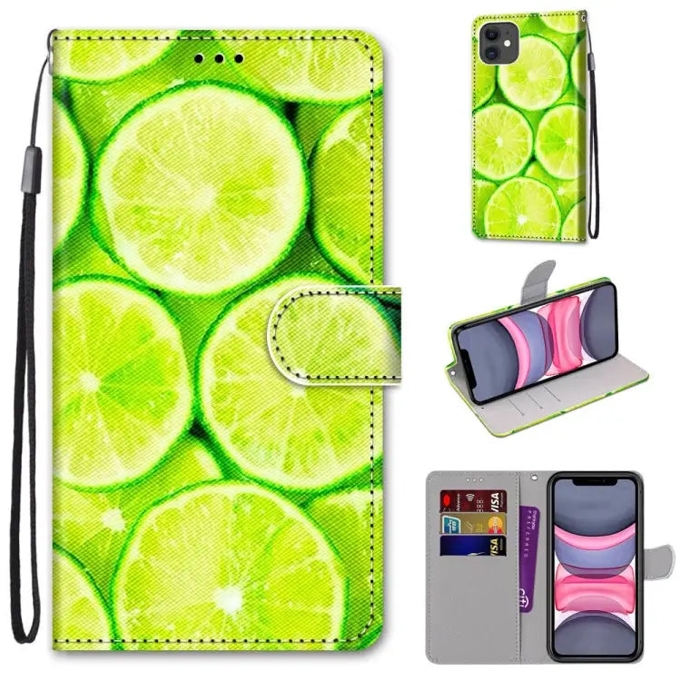 Coloured Drawing Cross Texture Horizontal Flip PU Leather Case with Holder & Card Slots & Wallet & Lanyard For iPhone