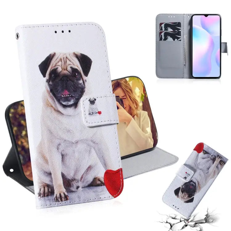 Coloured Drawing Horizontal Flip Leather Case with Holder & Card Slots & Wallet For Xiaomi Redmi 9A For Xiaomi Redmi 9C