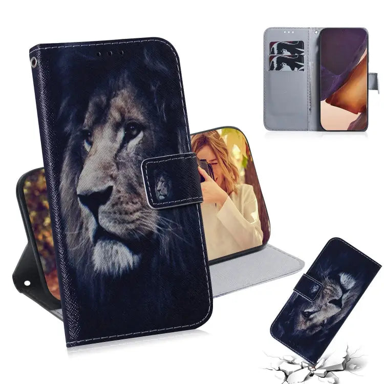 Coloured Drawing Horizontal Flip Leather Case with Holder & Card Slots & Wallet For Samsung Galaxy Note 20 For Samsung