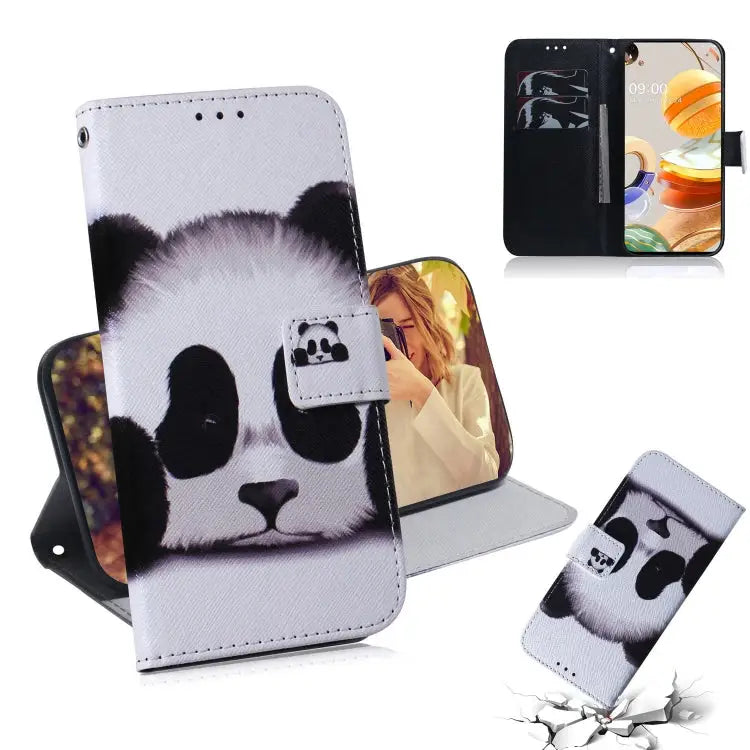 Coloured Drawing Horizontal Flip Leather Case with Holder & Card Slots & Wallet For LG K51S For LG K61 - For LG K61