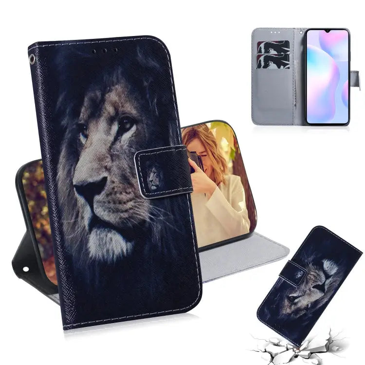 Coloured Drawing Horizontal Flip Leather Case with Holder & Card Slots & Wallet For Xiaomi Redmi 9A For Xiaomi Redmi 9C