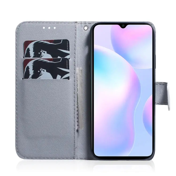 Coloured Drawing Horizontal Flip Leather Case with Holder & Card Slots & Wallet For Xiaomi Redmi 9A For Xiaomi Redmi 9C