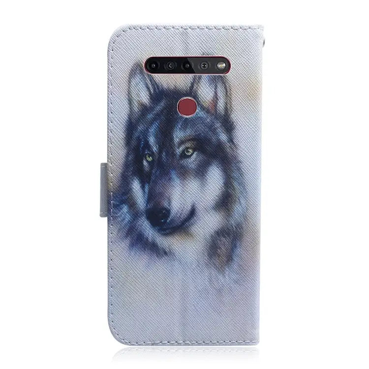 Coloured Drawing Horizontal Flip Leather Case with Holder & Card Slots & Wallet For LG K51S For LG K61 - Mobile