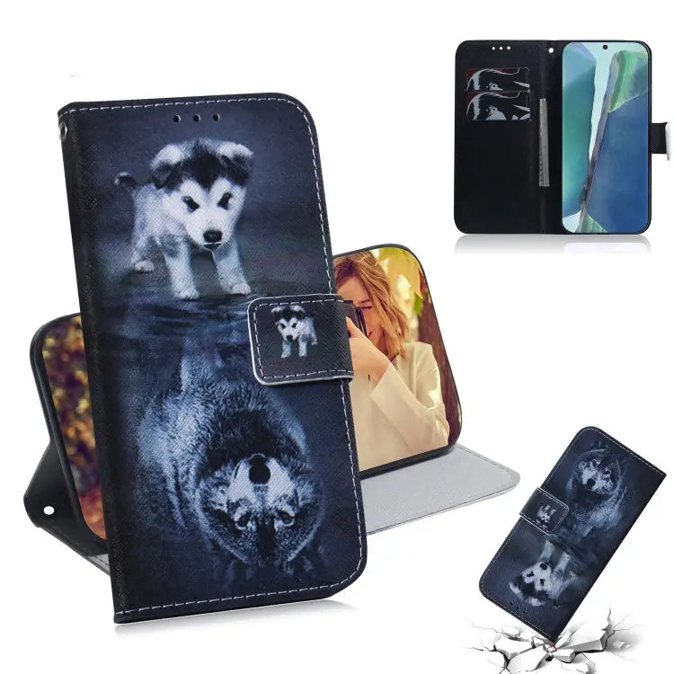 Coloured Drawing Horizontal Flip Leather Case with Holder & Card Slots & Wallet For Samsung Galaxy Note 20 For Samsung