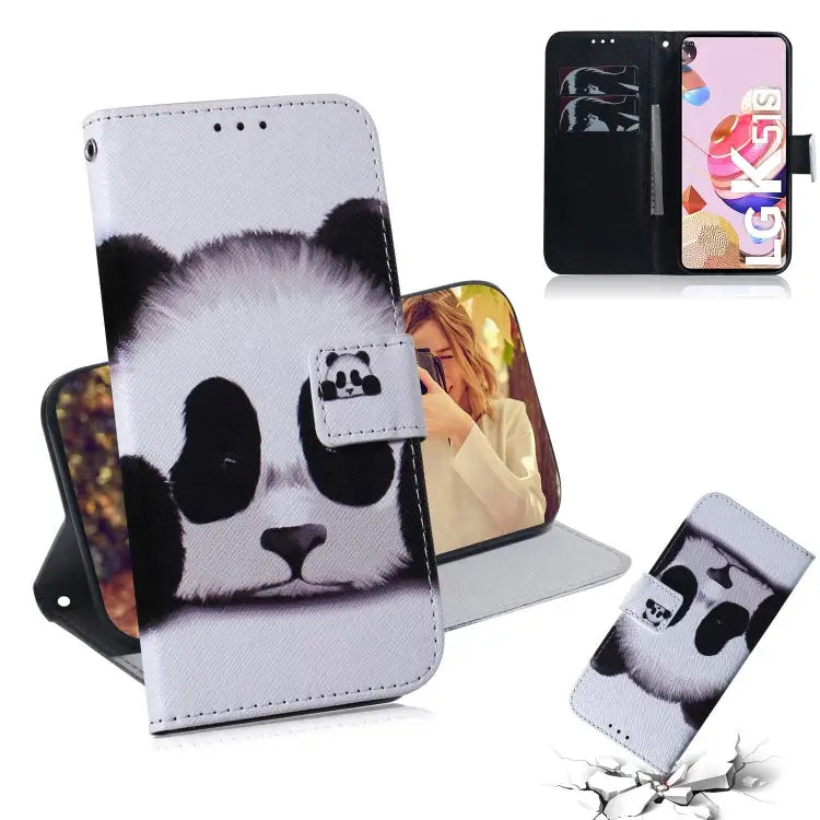Coloured Drawing Horizontal Flip Leather Case with Holder & Card Slots & Wallet For LG K51S For LG K61 - For LG K51S