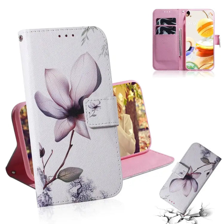 Coloured Drawing Horizontal Flip Leather Case with Holder & Card Slots & Wallet For LG K51S For LG K61 - For LG K61