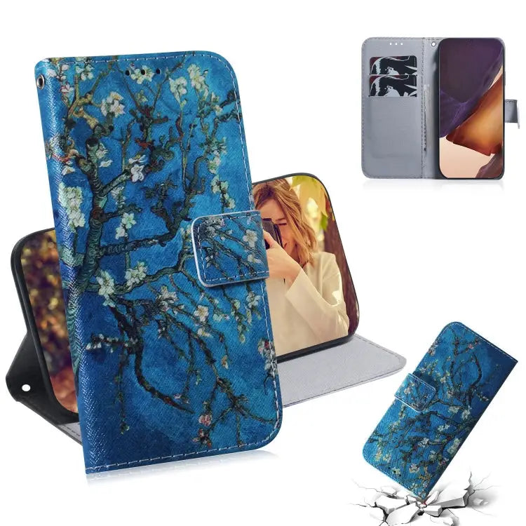 Coloured Drawing Horizontal Flip Leather Case with Holder & Card Slots & Wallet For Samsung Galaxy Note 20 For Samsung