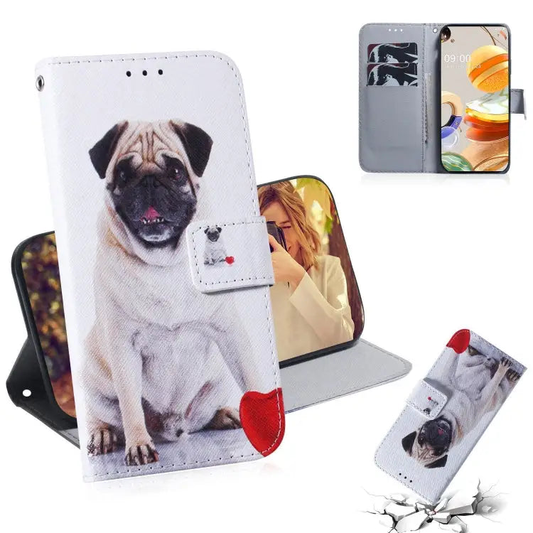 Coloured Drawing Horizontal Flip Leather Case with Holder & Card Slots & Wallet For LG K51S For LG K61 - For LG K61
