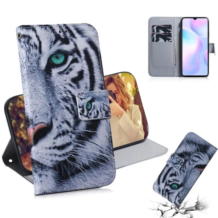 Coloured Drawing Horizontal Flip Leather Case with Holder & Card Slots & Wallet For Xiaomi Redmi 9A For Xiaomi Redmi 9C