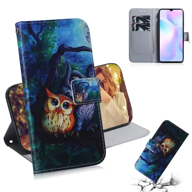 Coloured Drawing Horizontal Flip Leather Case with Holder & Card Slots & Wallet For Xiaomi Redmi 9A For Xiaomi Redmi 9C