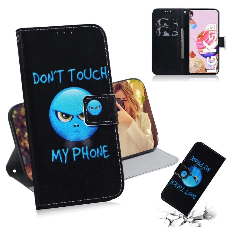 Coloured Drawing Horizontal Flip Leather Case with Holder & Card Slots & Wallet For LG K51S For LG K61 - For LG K51S