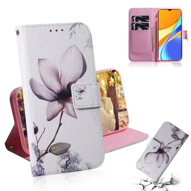 Coloured Drawing Horizontal Flip Leather Case with Holder & Card Slots & Wallet For Xiaomi Redmi 9A For Xiaomi Redmi 9C