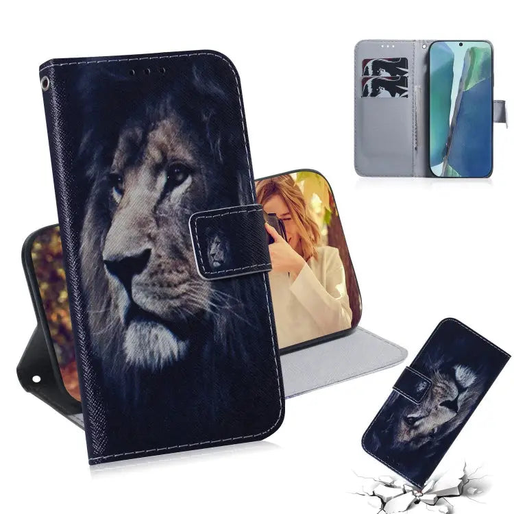 Coloured Drawing Horizontal Flip Leather Case with Holder & Card Slots & Wallet For Samsung Galaxy Note 20 For Samsung
