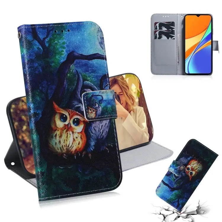 Coloured Drawing Horizontal Flip Leather Case with Holder & Card Slots & Wallet For Xiaomi Redmi 9A For Xiaomi Redmi 9C