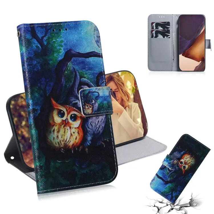 Coloured Drawing Horizontal Flip Leather Case with Holder & Card Slots & Wallet For Samsung Galaxy Note 20 For Samsung